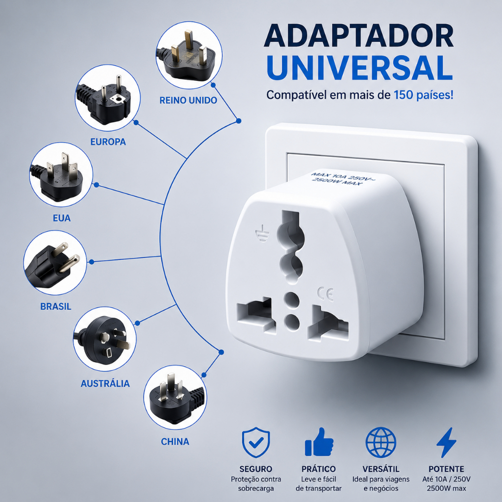 Universal Standard European Uk To Brazil Plug Adapter
