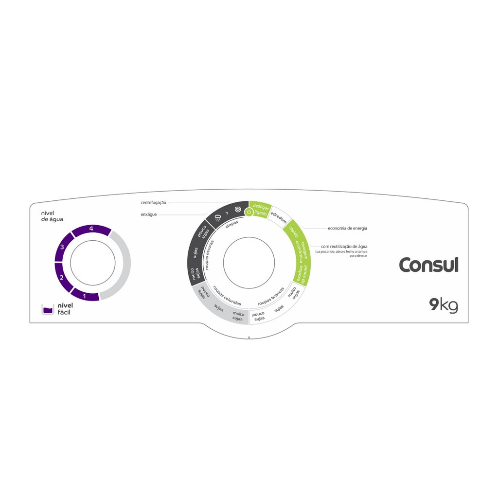 ADESIVO PAINEL DECORATIVO PARA LAVADORA CONSUL CWB09B FUNDO BRANCO W11279514