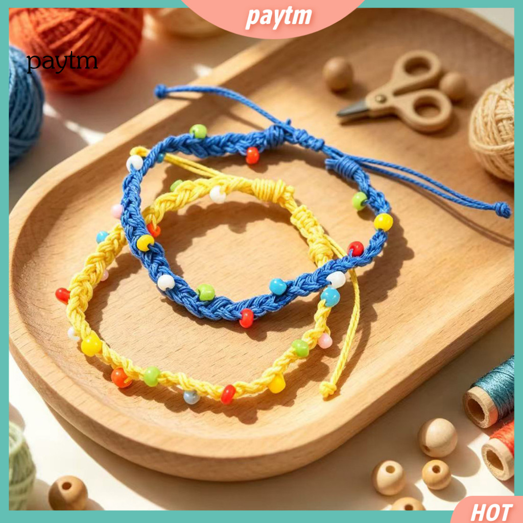 Adjustable Braided Bracelets for Women Bohemian Style Beaded Jewelry Handmade Bracelet for Woven Wristband with Colorful
