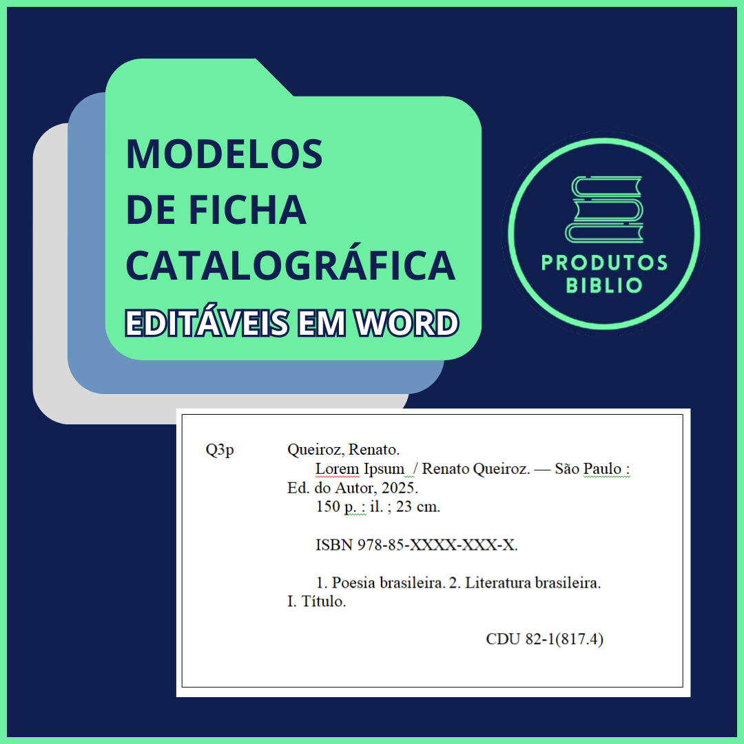Fichas catalográficas - Modelos prontos em Word