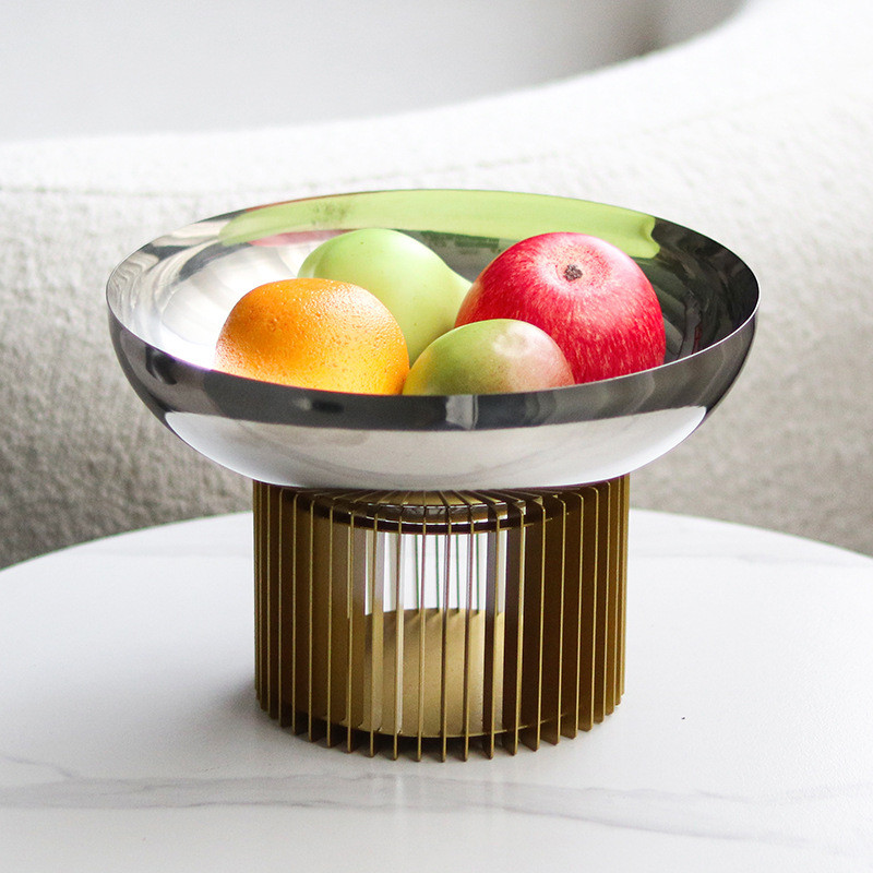 B81B Light luxury creative contrasting color grid tall fruit platter, decorative piece for hotel and club reception tabl