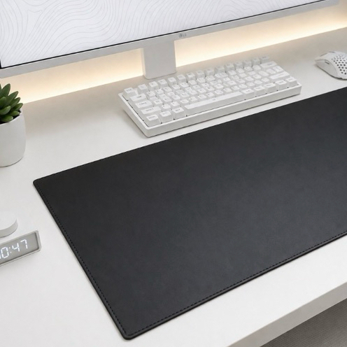 Mouse Pad Gamer Extra Grande em Couro Sintético Costurado | Desk Mat 90x40cm e 70x30cm