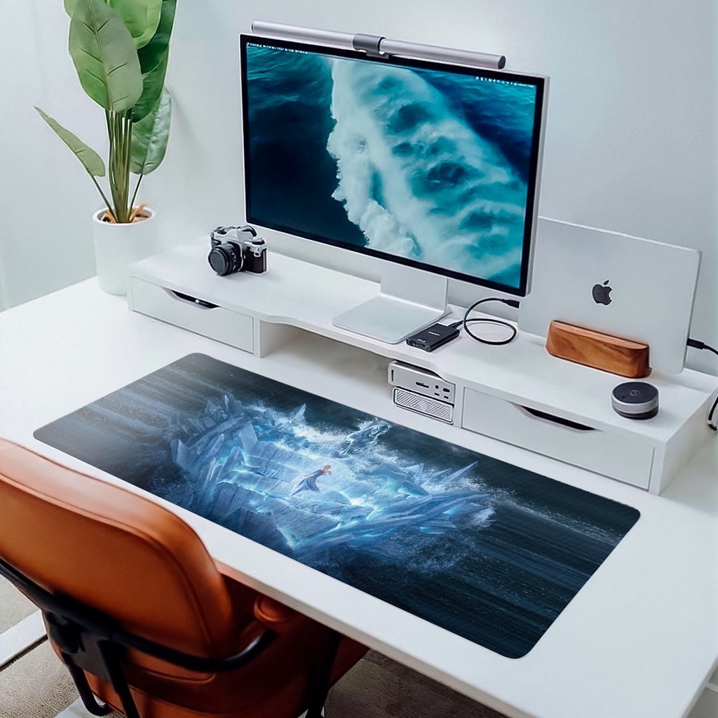 Mousepad Elsa e Anna Frozen 80x30 Extra Grande Desk Mat Infantil Disney Kids