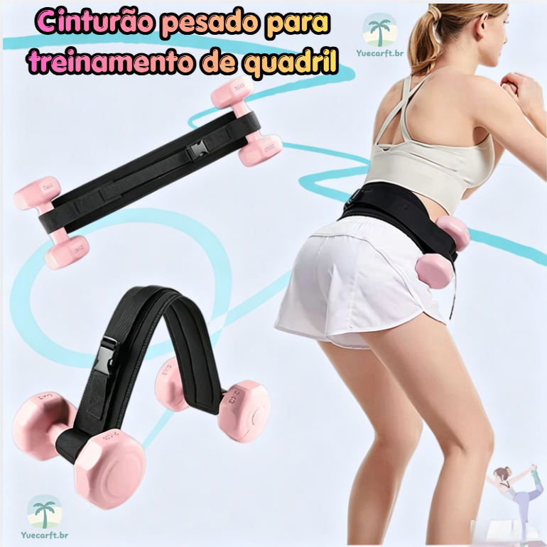 Hip and Glute Bridge Lifting Belt with Dumbbells and Weights for Pelvic Floor Training