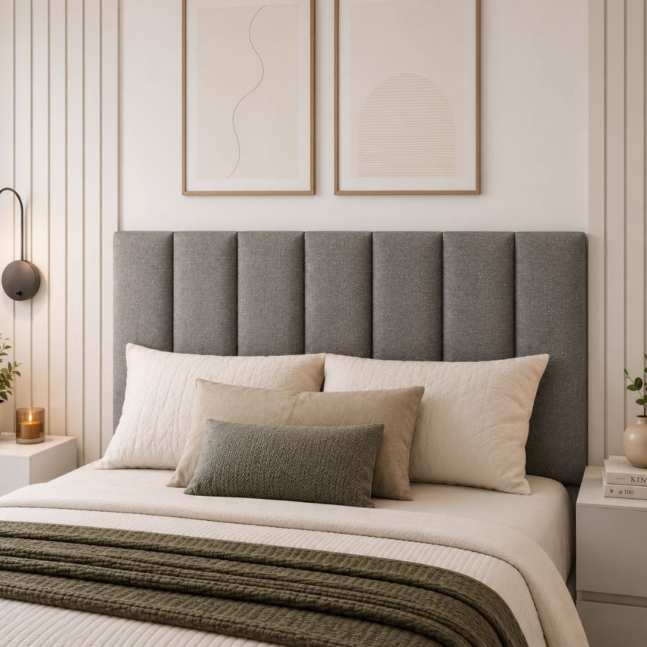Cabeceira Casal Premium Linho Módulos Adesivos Painel 60x20 Modulada Estofada Kit Completo 140x60