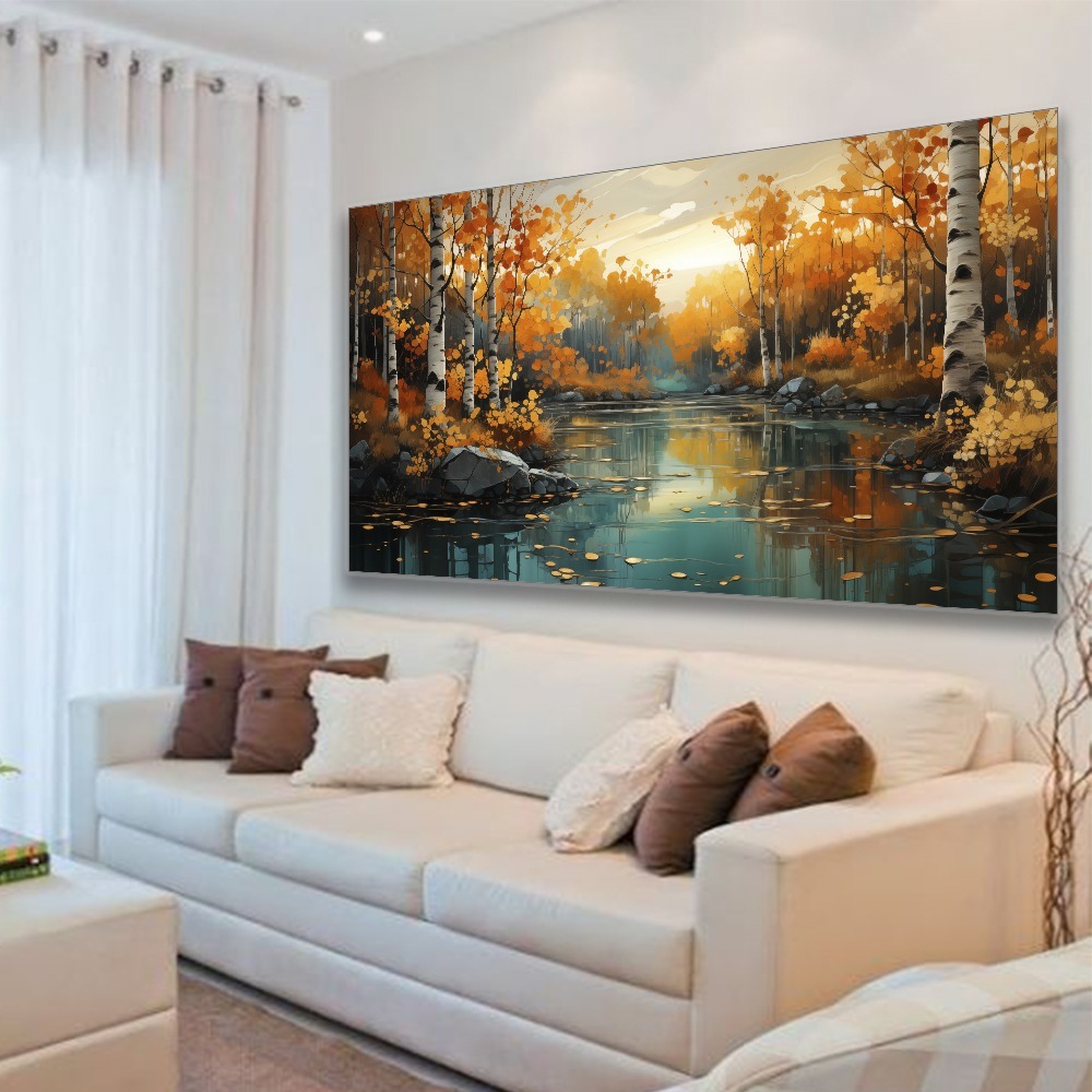 Quadro Decorativo 120x60 Sala recepção Elegante Moderno Grande bosque