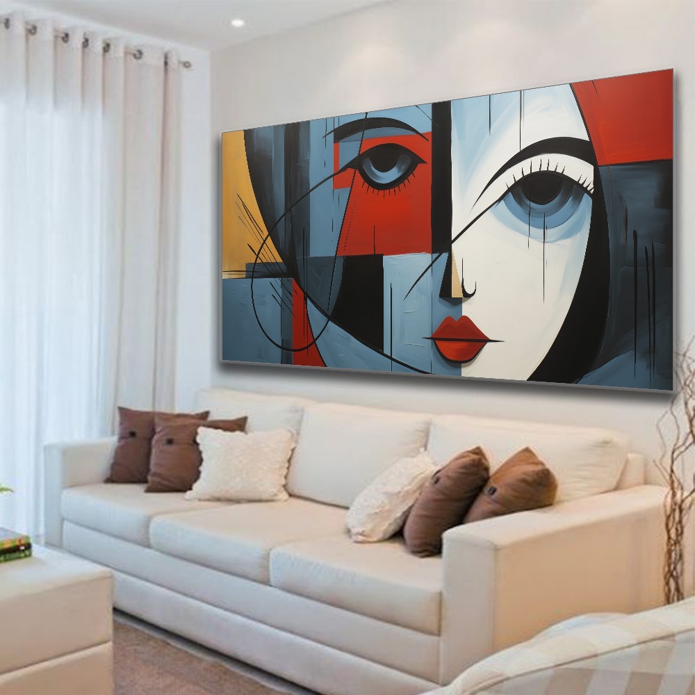 Quadro Decorativo 120x60 Sala recepção Elegante Moderno Grande colorido abstrato