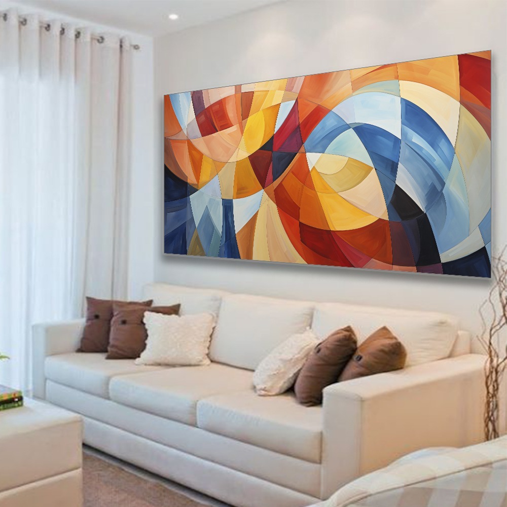 Quadro Decorativo 120x60 Sala Elegante Moderno Grande abstrato colorido