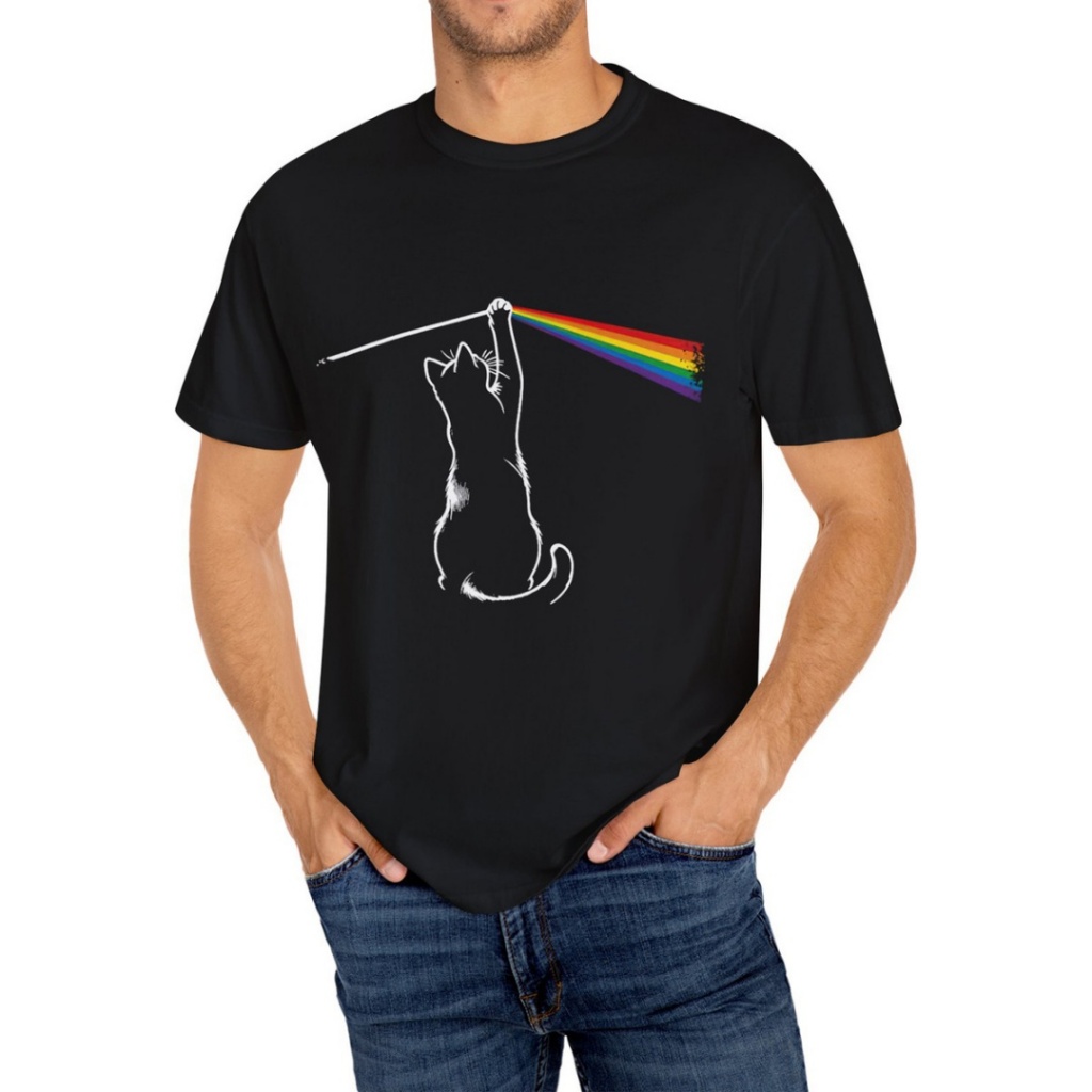 Camiseta Unissex Oversized Plus Size Feminina Masculina Pink Floyd Funny Cat Consulado do Rock  Music Gift Men Kids Wome