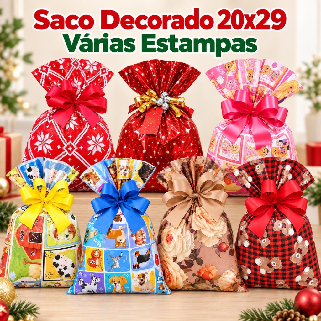 Saco bopp 20x29cm Para Presentes Infantil kids crianças 10 ou 25uni - PRESENTES - ANIVERSÁRIO