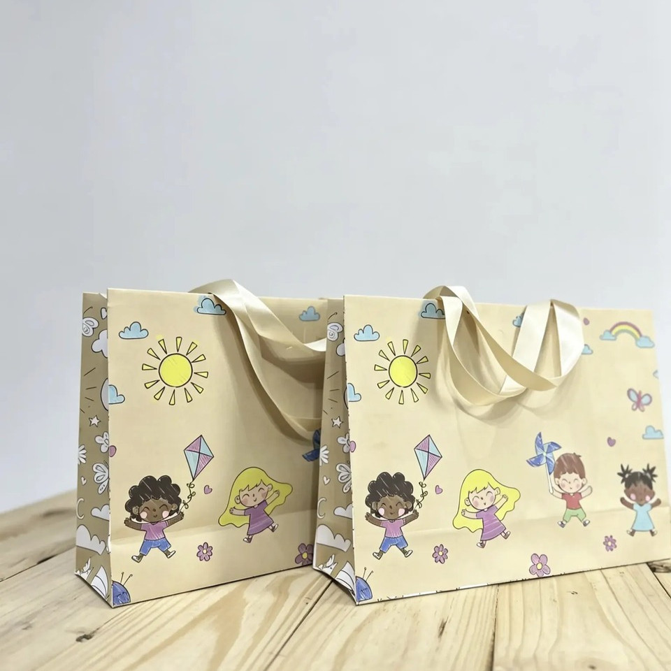 Sacola de Papel Infantil Kids Color Para Colorir | Criatividade e Diversão