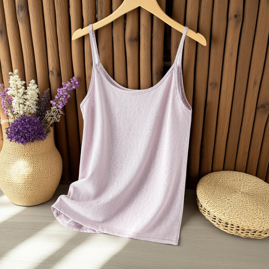 Camisola de linho de algodão 2026 novo estilo feminino verão exterior Wear solto interior branco fundo simples Slub algo