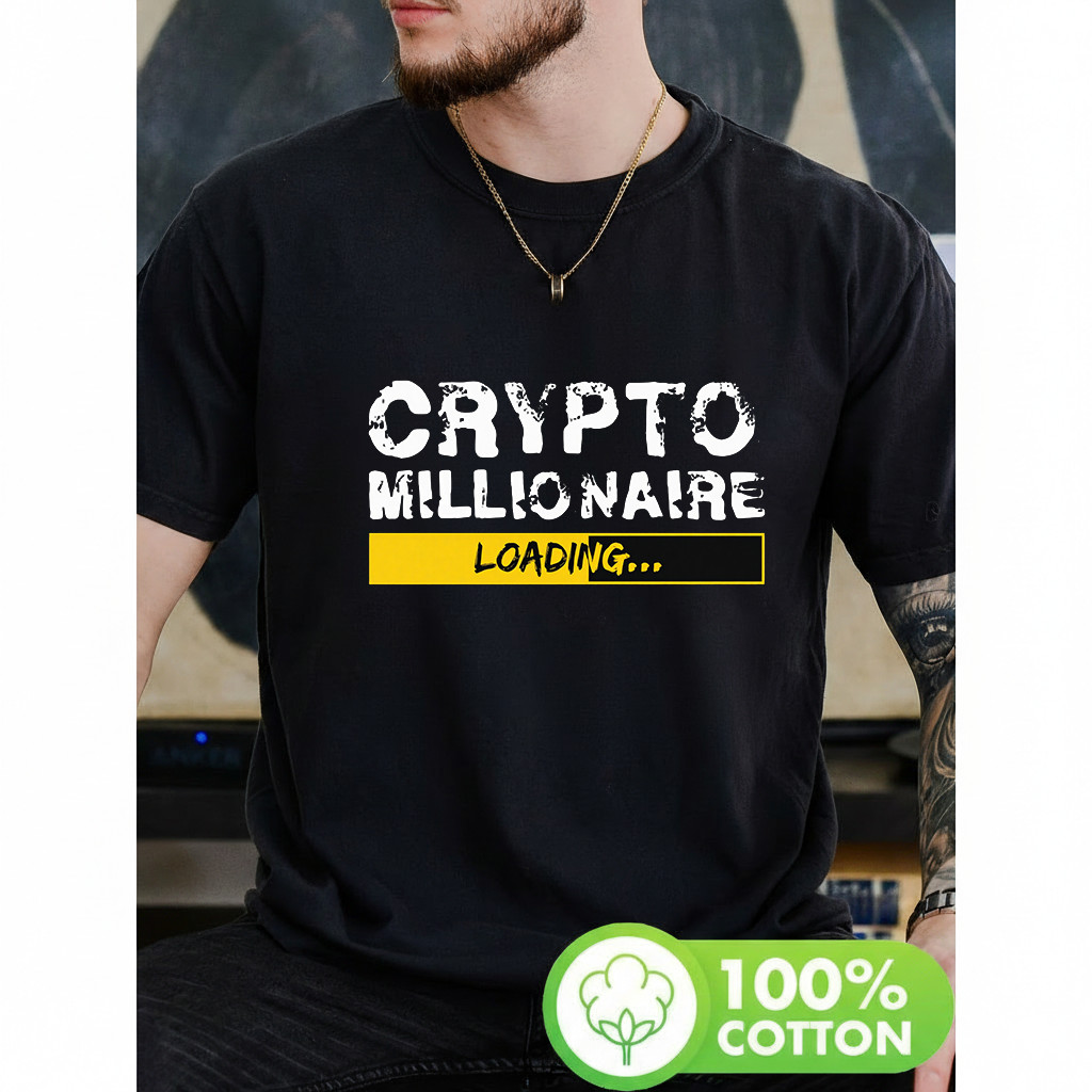 Camiseta Masculina Crypto Millionaire Loading Premium Atemporal Estilosa Tendência
