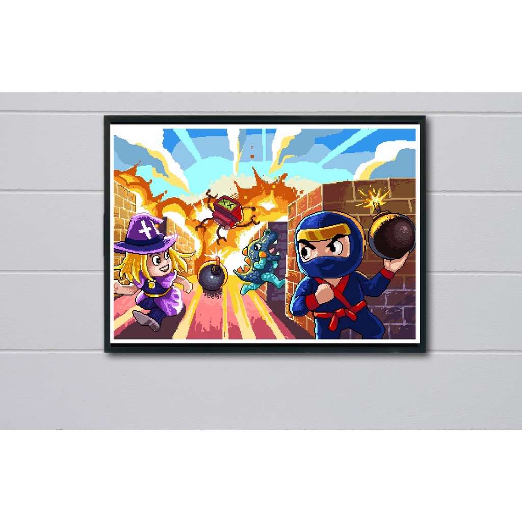 Quadro Bomb Crypto Jogo NFT Bombcrypto com Moldura E Acetato Tamanho A3