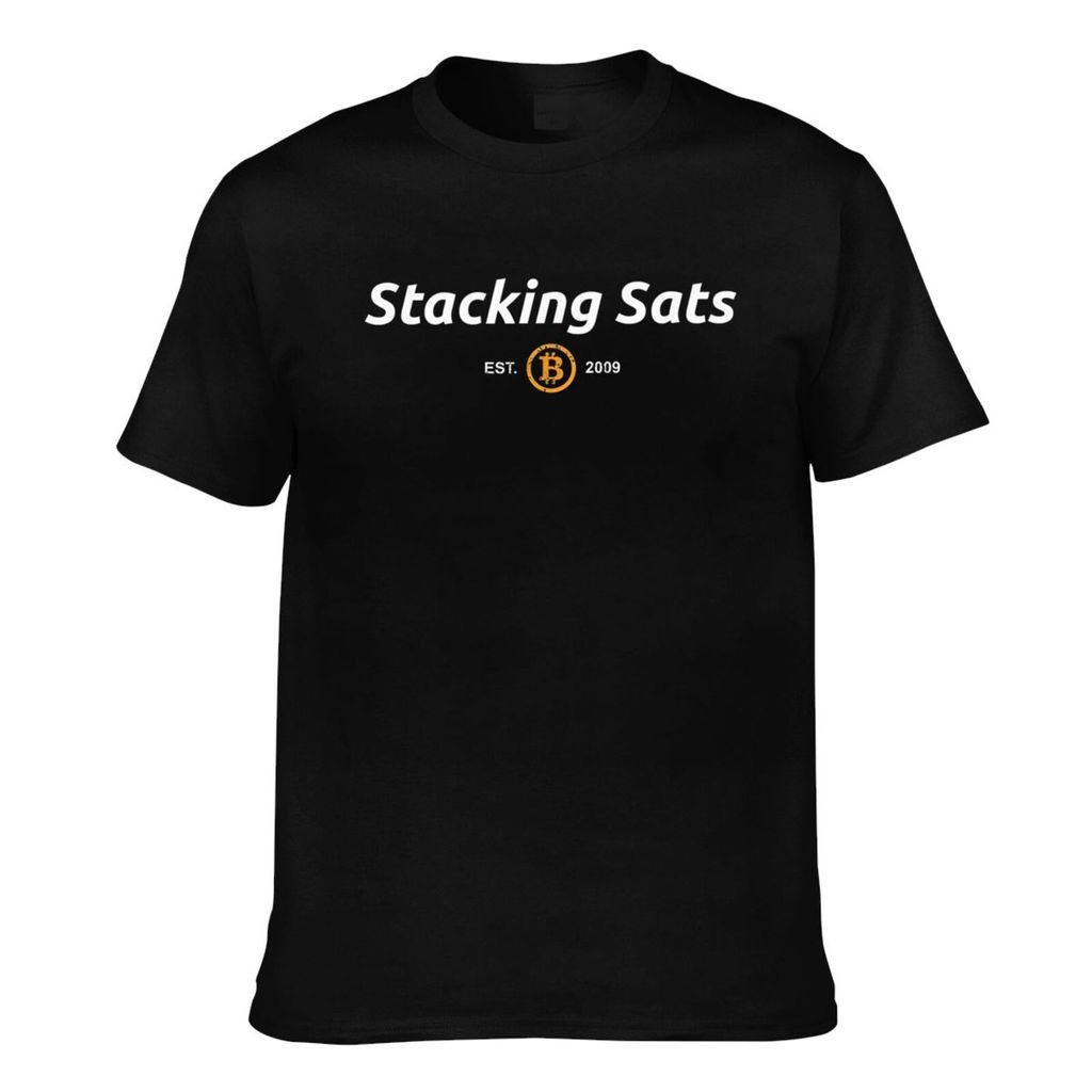 Verão Legal T Empilhamento Sats Bitcoin Btc Satoshi Crypto Coin Boa Qualidade Camiseta Masculina