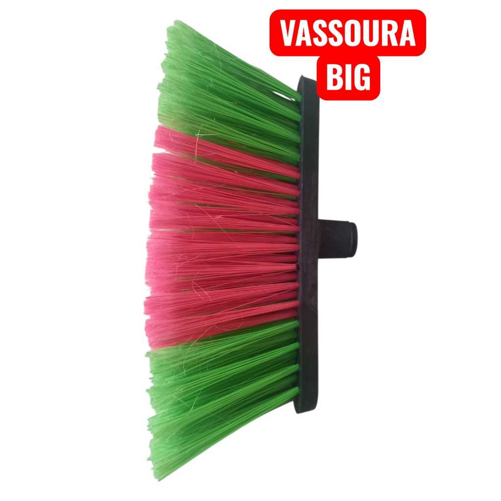 Vassoura big, extra grande 33 cm , resistente, para interiores e exteriores s/cabo
