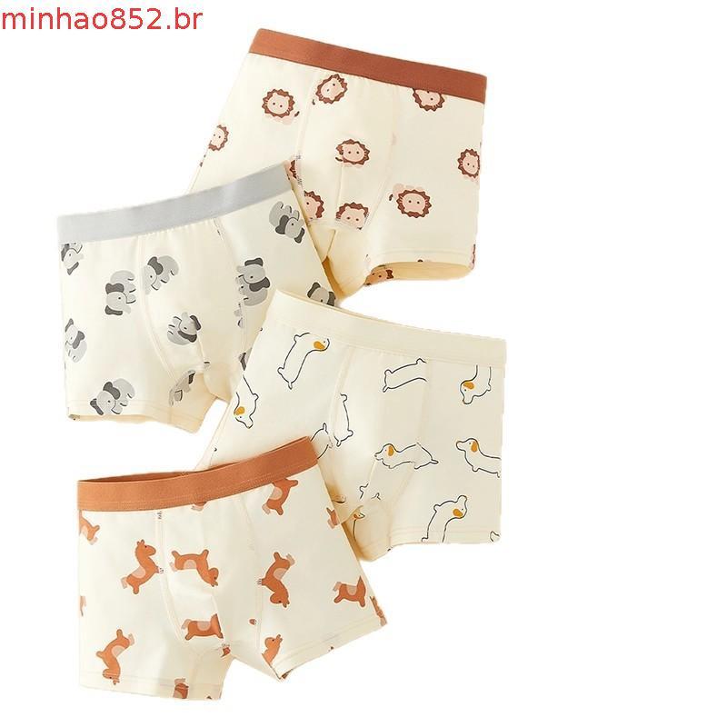 cueca infantil menino cueca box infantil Algodão Urso Menino Roupa Interior Crianças Não Clipe Ass Big Boys Boxer Shorts