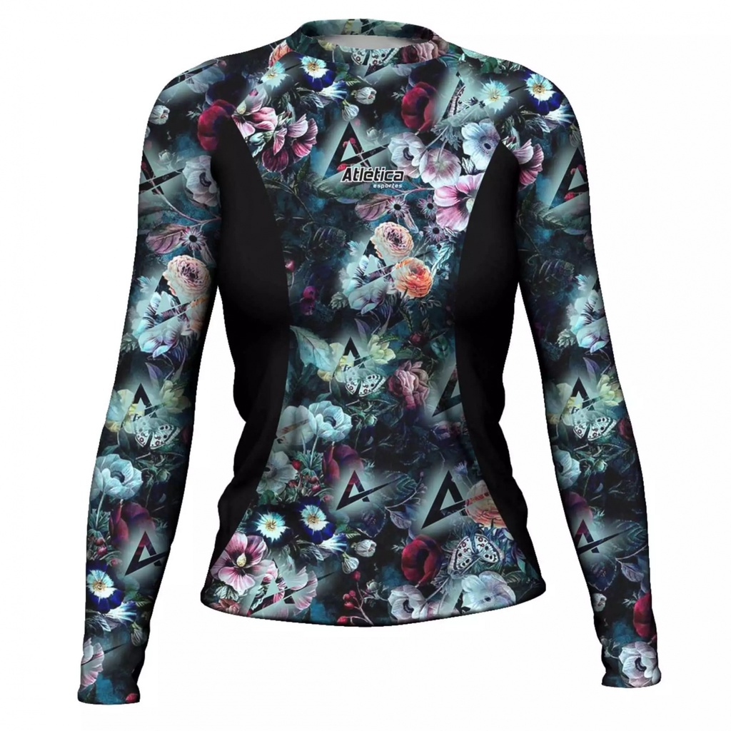 Lycra Surf White Flower Feminina Atlética Esportes