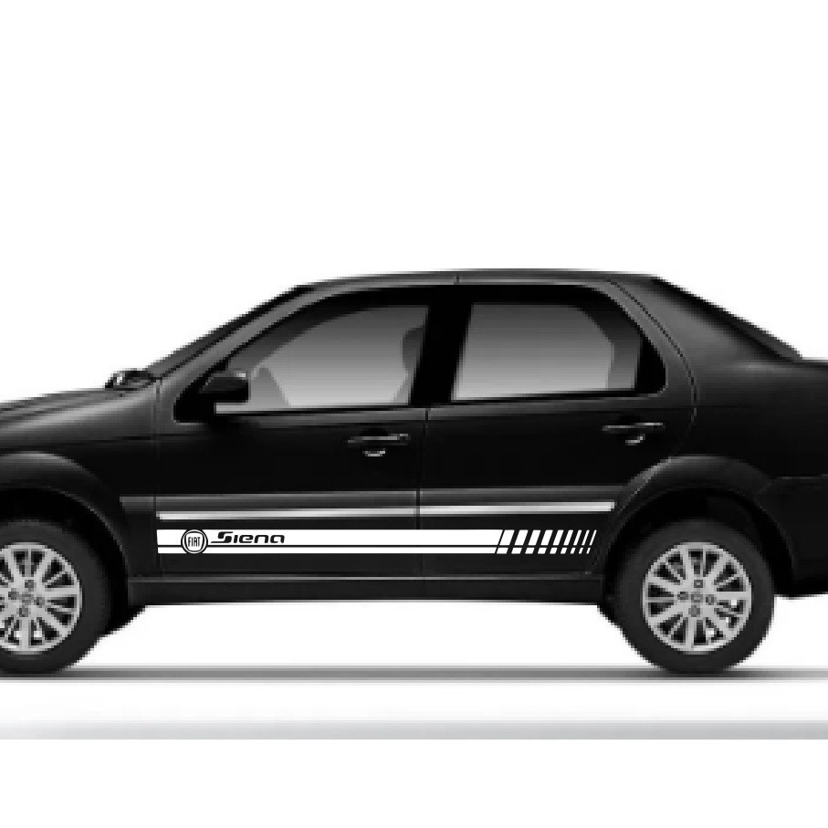 Faixa Lateral Adesivos Fiat Siena Sport branco