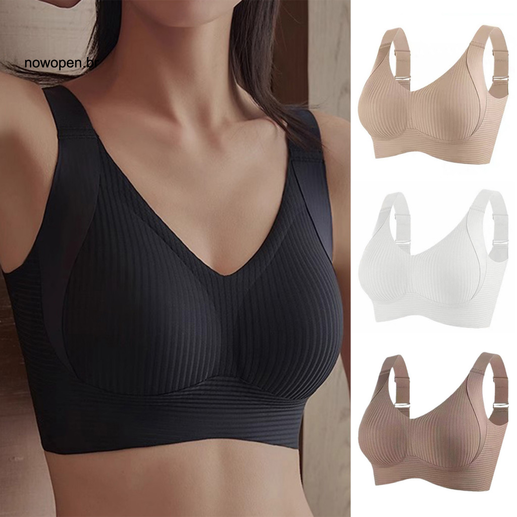 Breathable Support Bras Supportive Women’s Seamless Wireless Push-up Bra Wide Straps Full Coverage Bralette Comfortabl