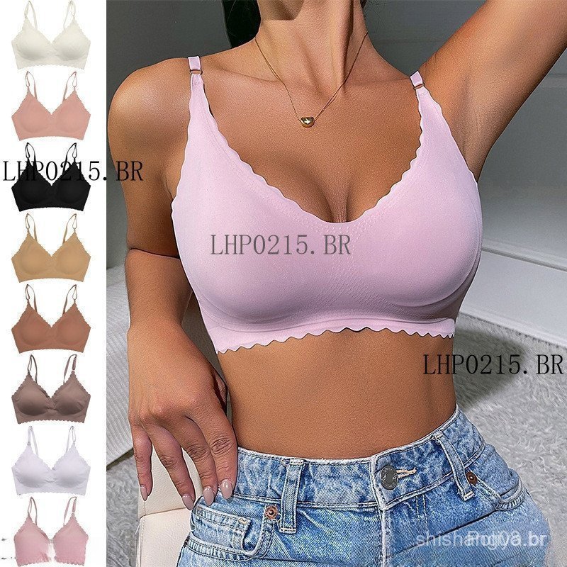[DSChioce] Seamless Comfortable Silk Bra Vest Breathable Bralette with Wavy Thread Push Up Bra Ling 99HB