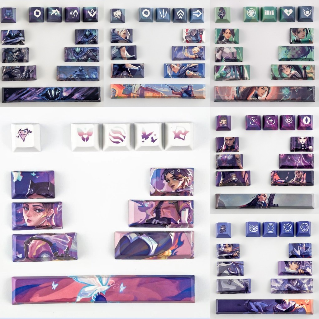 MAIMOOO Valorant Clove Keycap Cherry Profile 12pcs PBT Dye Sublimation Wooting Gaming Anime Mecânico Keycaps DIY Cool Cy