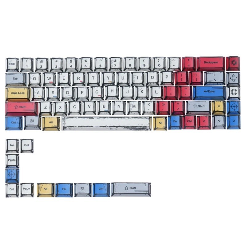 KM68 PBT Keycaps 61-68 Key Layout Dye Sublimation Keycap Para Interruptor Magnético Mecânico