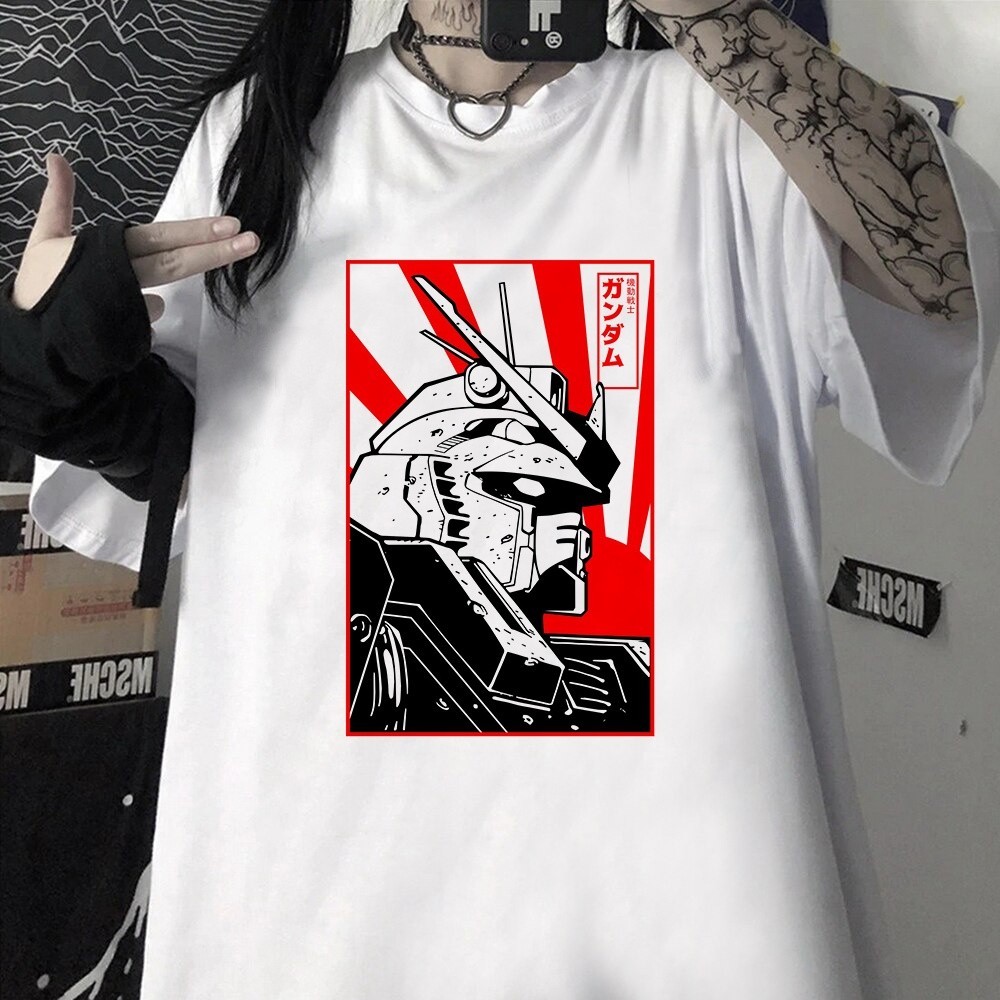 Camiseta Oversized Masculina Feminina T-shirt Gundam Unissex