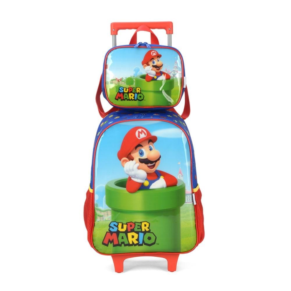 Kit Mochila Car + Lancheira Super Mario Cano Luxcel