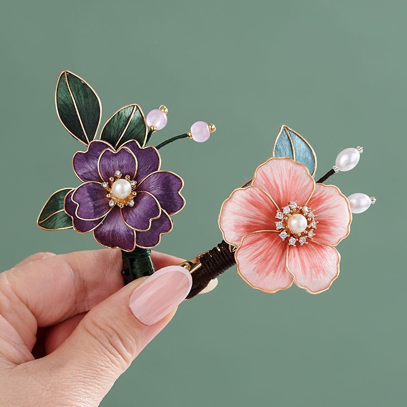 Super fada doce planta flor hairpin antigo Hanfu acessórios flor hairpin Cheongsam acessórios para o cabelo feminino car