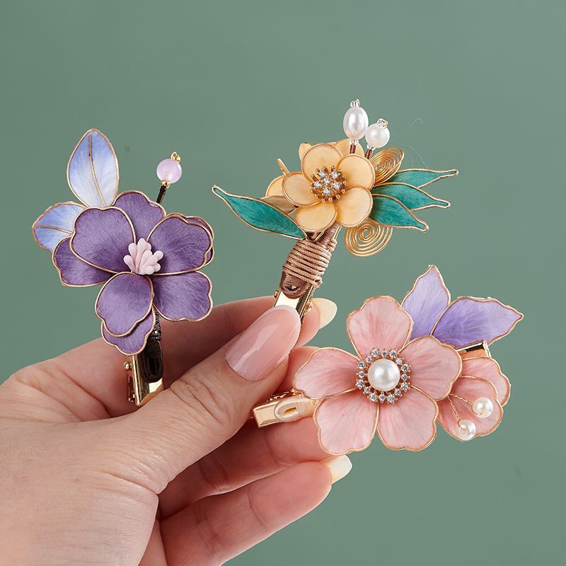 Super fada doce planta flor hairpin antigo Hanfu acessórios flor hairpin Cheongsam acessórios para o cabelo feminino car