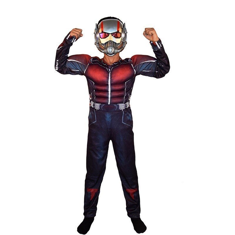 Fantasia de Cosplay do Homem-Formiga para Meninos, Traje de Super-Herói Zentai com Máscara para Festa de Halloween e Car