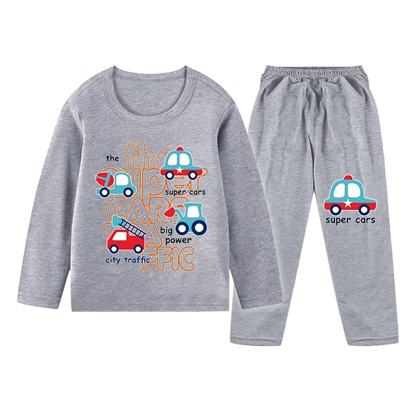 Conjunto De Pijamas Infantis Super Cars Confortáveis E Duráveis 1-10 Anos 1093