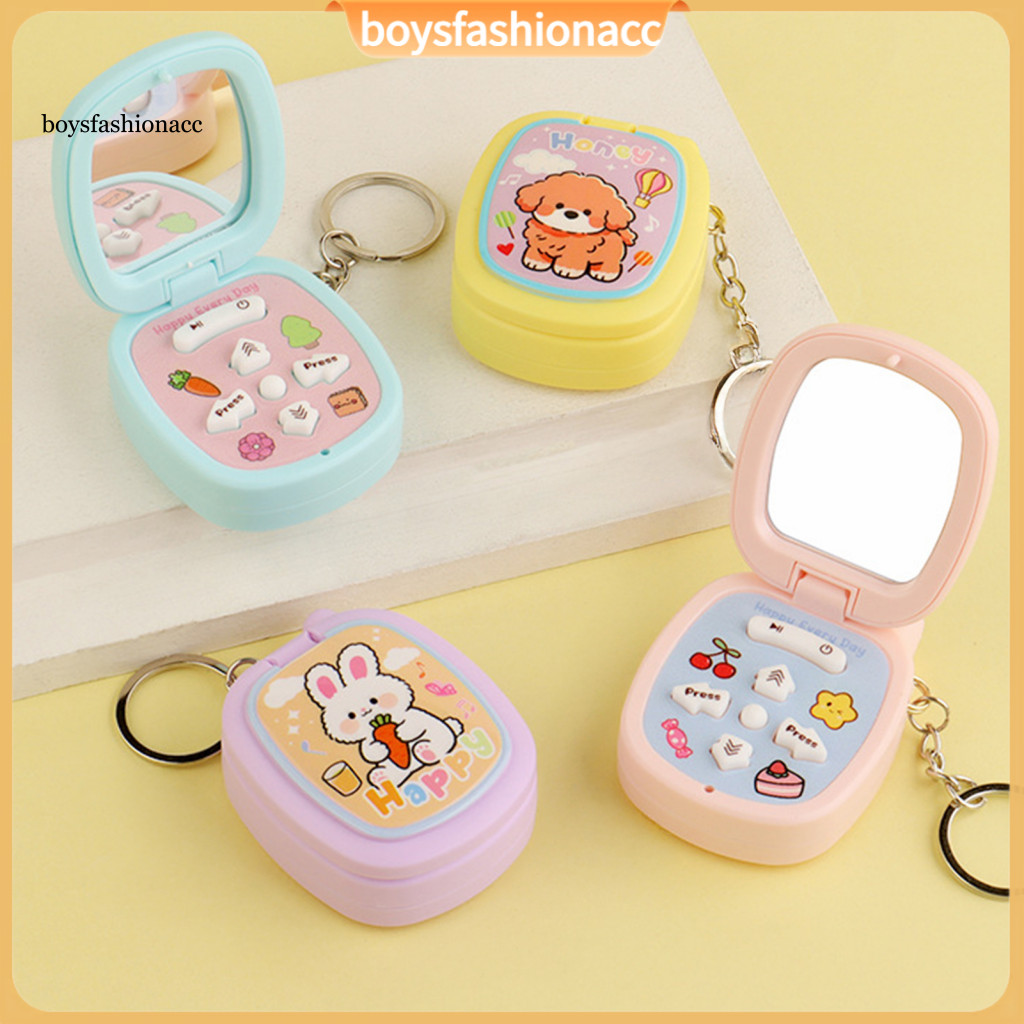Cartoon Phone Dance Game Keychain with Mirror – Portable Music Toy Cute Backpack Pendant Fun Mini Decompression Gift f
