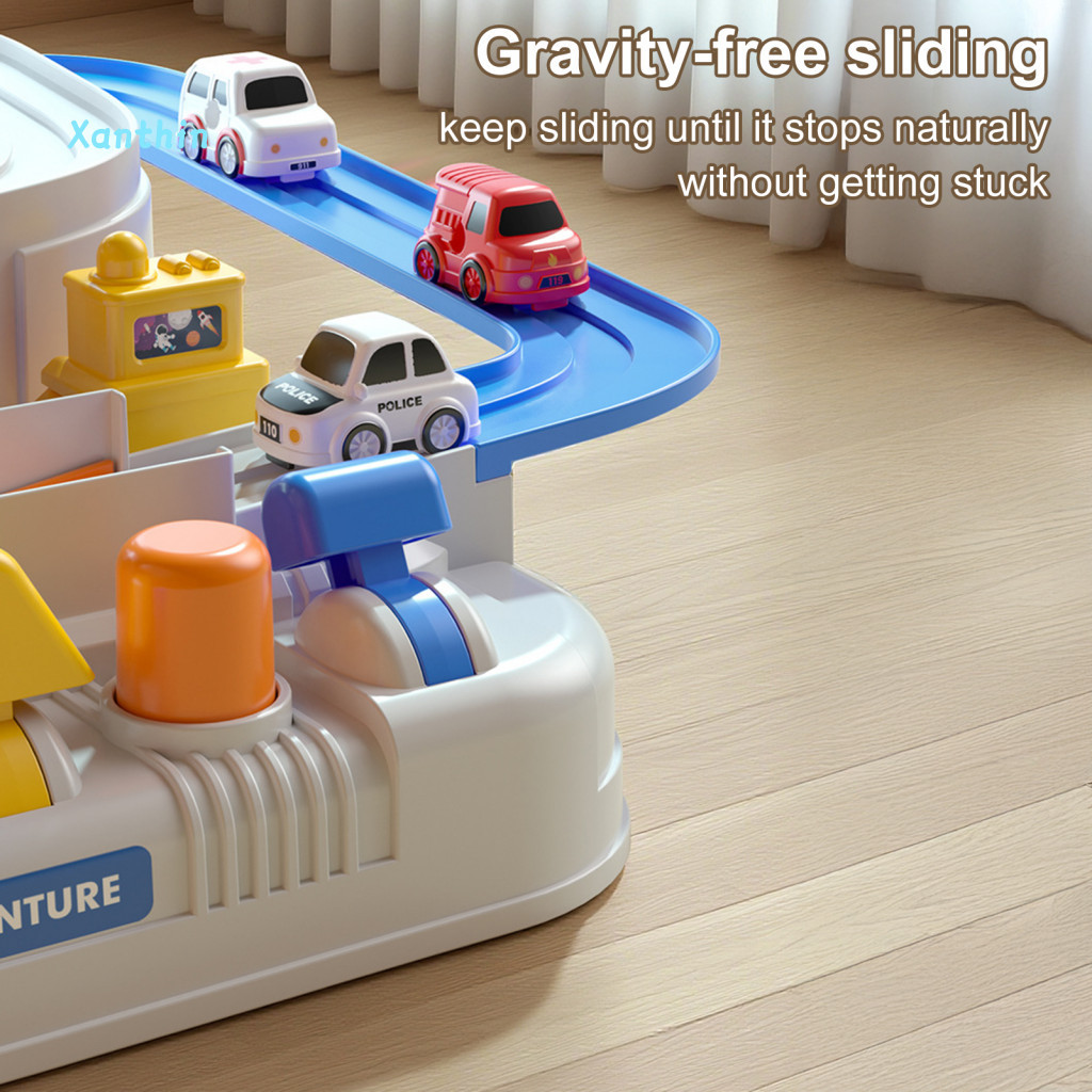 Spaceship Track Car Toy Small Rail Playset 1 Set Race with 5 Mini Cars – Educational Space Adventure for Toddlers Boys
