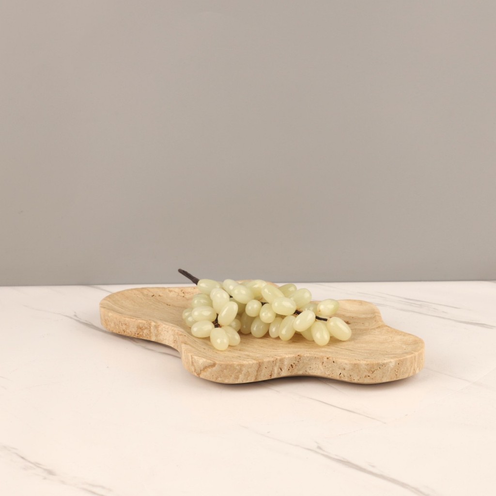 GSMN Modern minimalist yellow travertine irregular cloud-shaped fruit platter, tabletop decoration, living room, dining