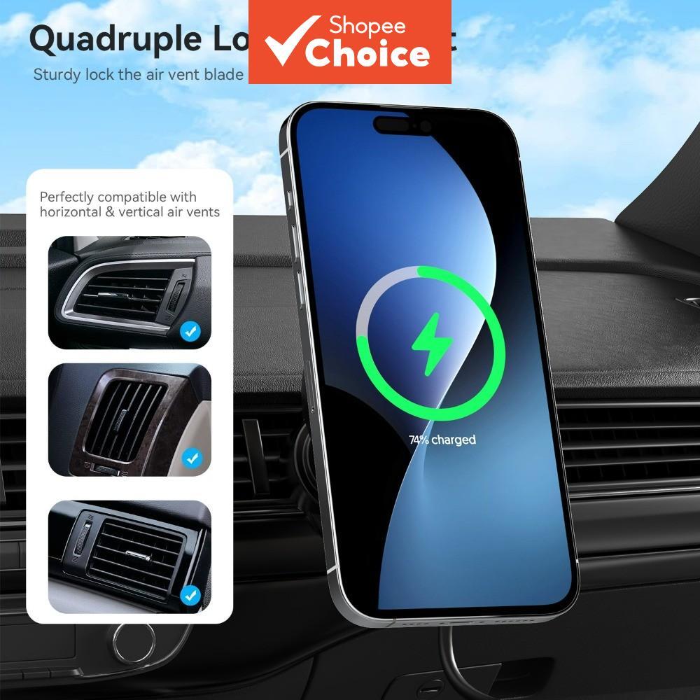 Suporte De Carregador De Carro Dobrável Magnético Sem Fio 15w Para Telefone Iphone 16 15