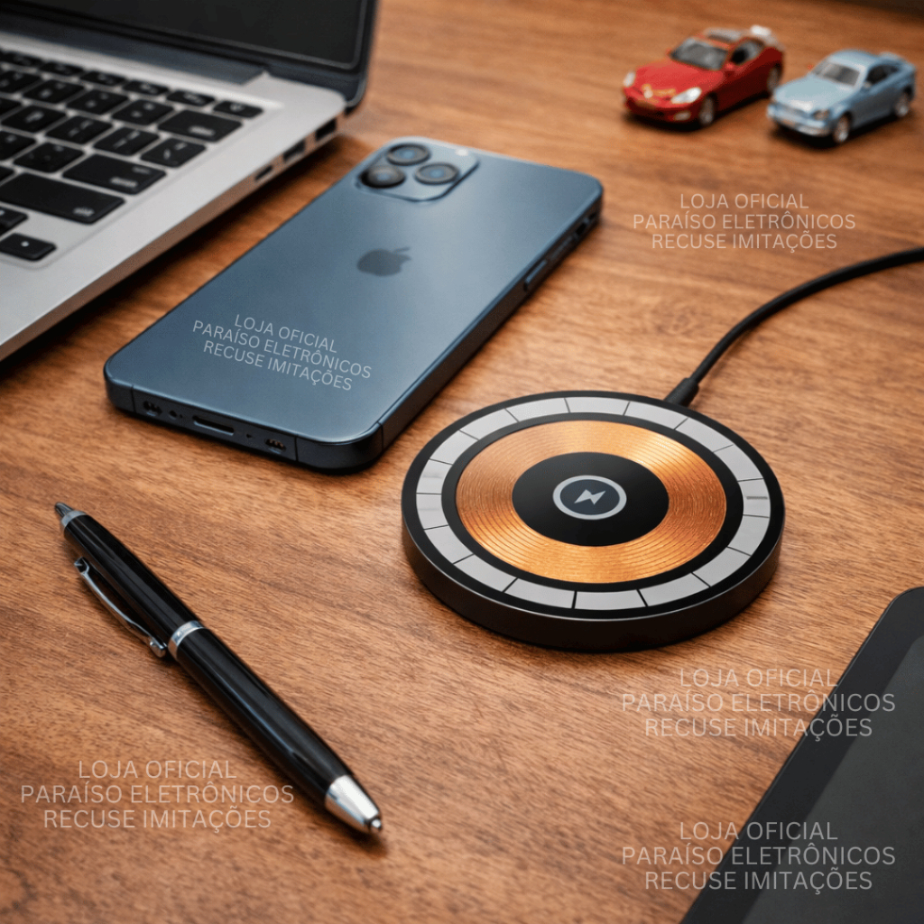 Carregador TURBO de Celular MAGNÉTICO POTENTE INDUÇÃO 15W USB-c