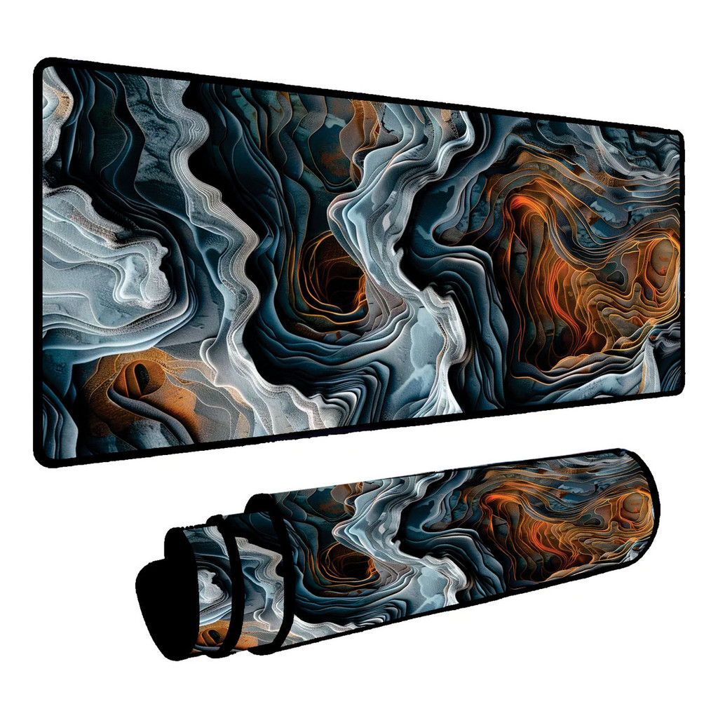 Mouse Pad Gamer Speed Extragrande 65x32cm Canion Laranja Azul