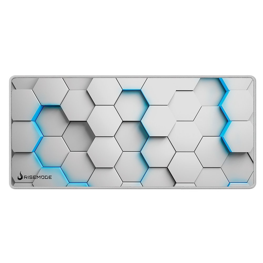 Mousepad Gamer 3D 01 Extended 900x400mm Branco Rise Mode