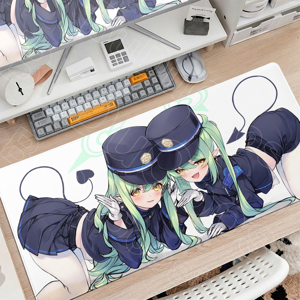 Mouse Pad Azul Arquivo Tachibana Twin Meninas Mousepad PC Jogos Acessórios De Escritório 900x400mm Computador Gamer Lock
