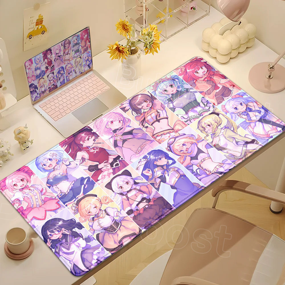 Kawaii Menina Anime Puella Magi Madoka Magica Mousepad Grande 900x400mm Gaming Mouse Pad Borda De Bloqueio Teclado Do Co