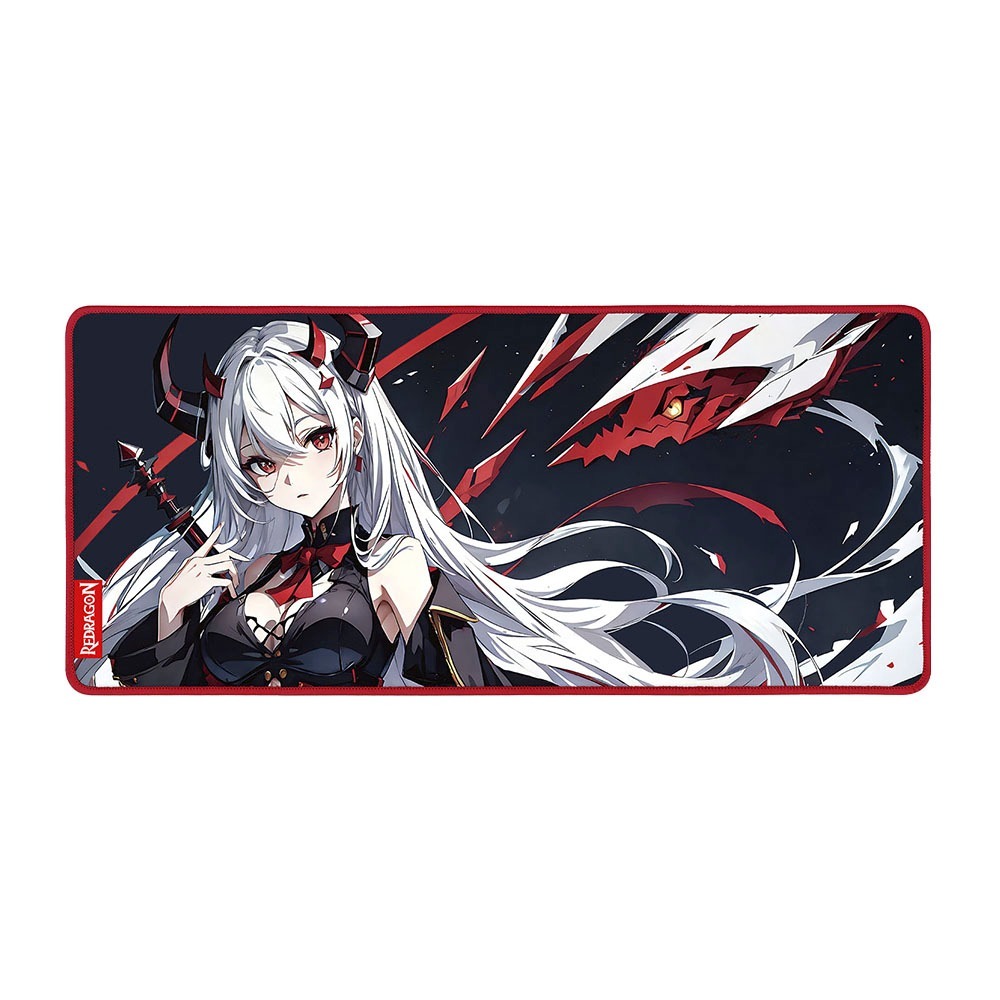 Mousepad Gamer Redragon AK1 L Estampado Anime Speed Tamanho L 900x400mm Espessura 4mm Base Emborrachada Bordas Costurada