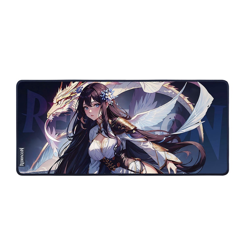 Mousepad Gamer Redragon AK1 L Estampado Anime Speed Tamanho L 900x400mm Espessura 4mm Base Emborrachada Bordas Costurada