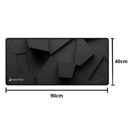 Mousepad Gamer Rise Mode 3D, Estendido 900x400mm, Borda Costurada, Preto