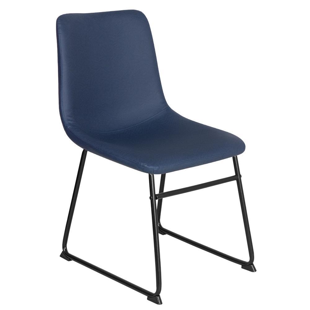 Cadeira estofada com Design Industrial Vintage Brusque - Azul pétroleo
