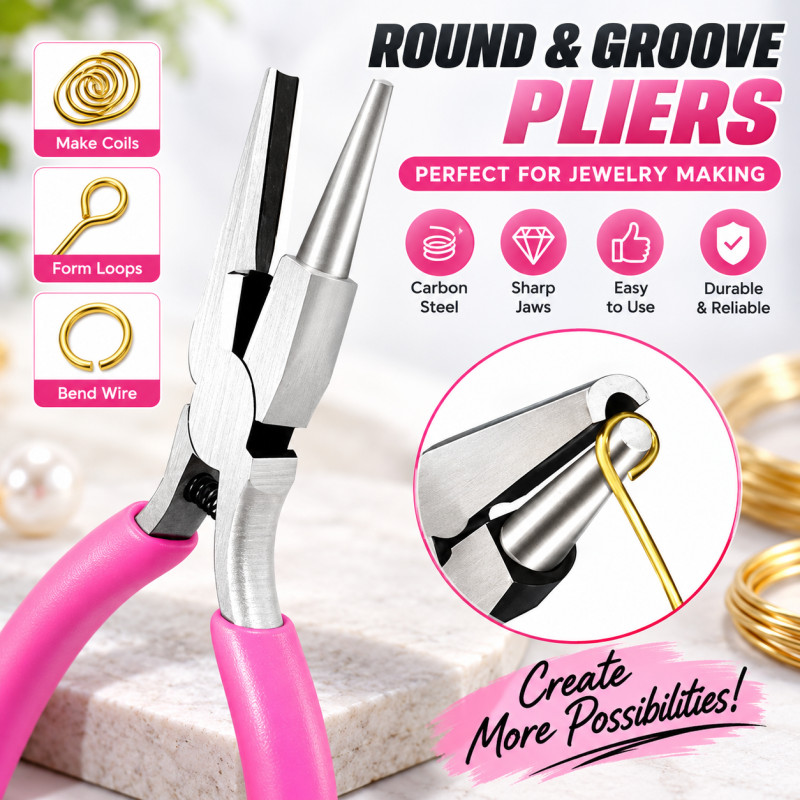 Wire Looping Pliers 9-Needle Bent Nose Jewelry Making Tool for Copper Wire Wrapping