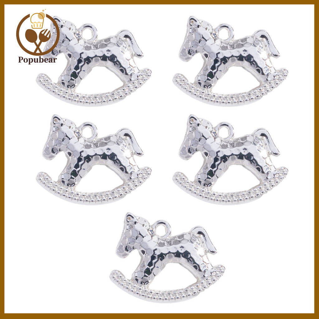 Mini Horse Charm Pendant 5pcs Zinc Alloy Charms Metal Electroplated Diy Keychain Jewelry Making Accessories for Earrings