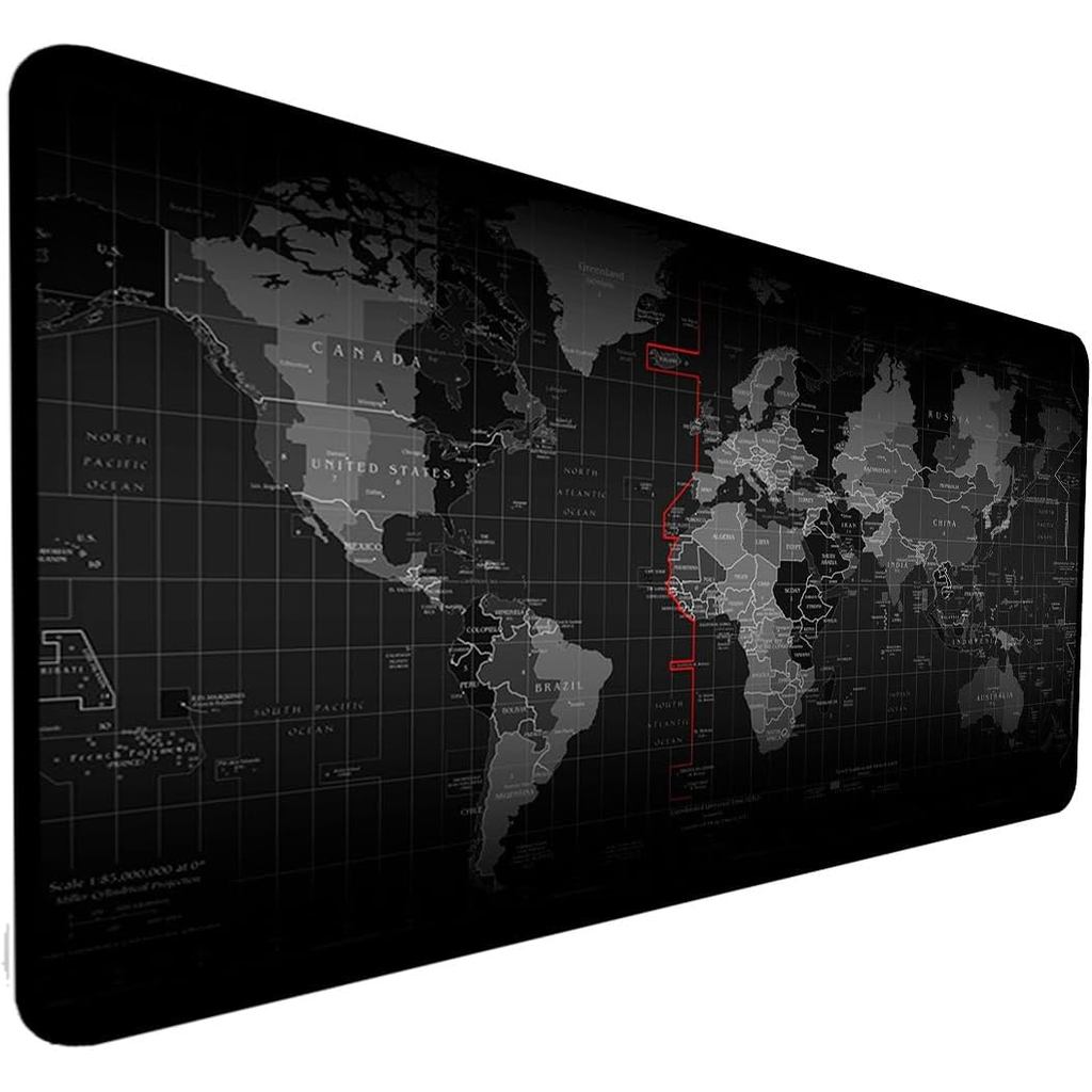 Mouse Pad Gamer 90x40 Extra Grande Speed Anti Derrapante Profissional Desk Pad Large Wide - Mapa Mundi