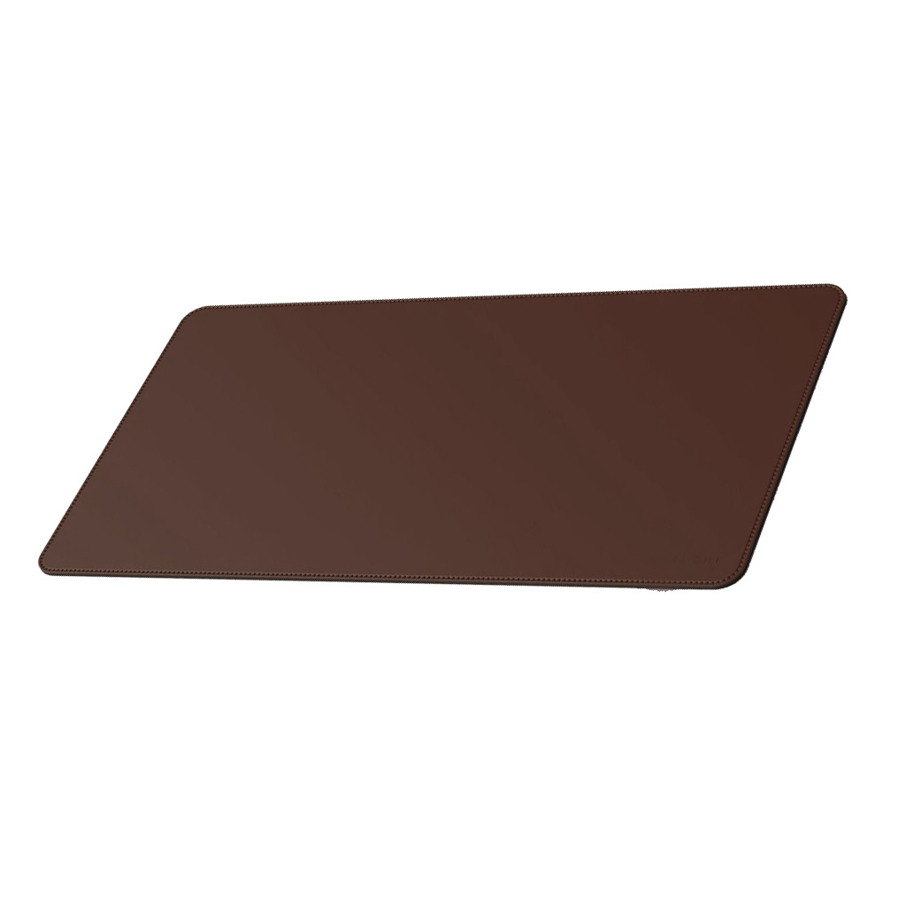 Desk Pad Gigante Couro Sintético Marrom Feltro